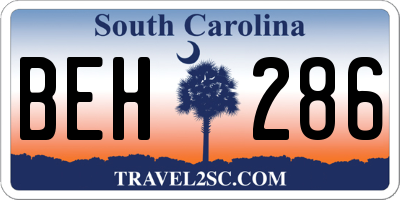 SC license plate BEH286
