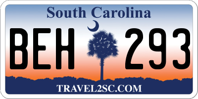 SC license plate BEH293