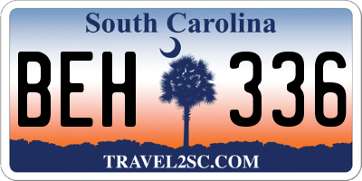 SC license plate BEH336