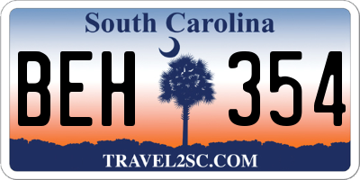 SC license plate BEH354