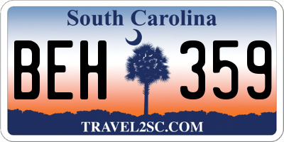 SC license plate BEH359