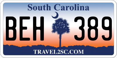 SC license plate BEH389