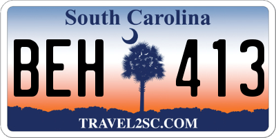 SC license plate BEH413