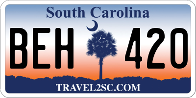 SC license plate BEH420