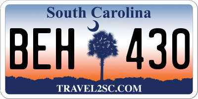 SC license plate BEH430