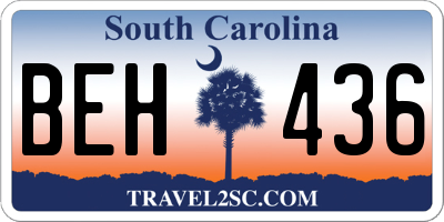 SC license plate BEH436
