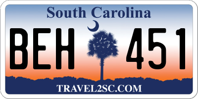 SC license plate BEH451