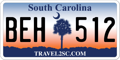 SC license plate BEH512