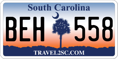 SC license plate BEH558