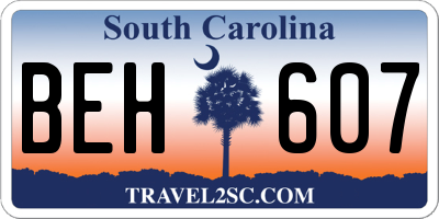 SC license plate BEH607