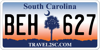 SC license plate BEH627