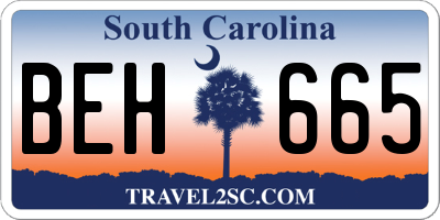 SC license plate BEH665