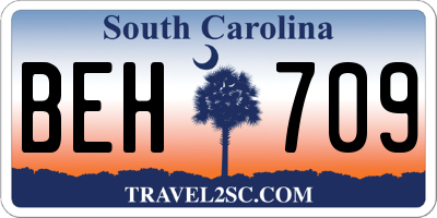 SC license plate BEH709