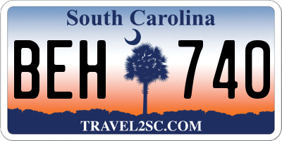 SC license plate BEH740