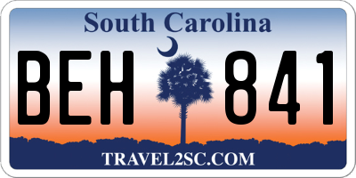 SC license plate BEH841