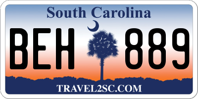 SC license plate BEH889