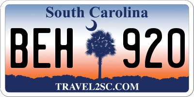 SC license plate BEH920