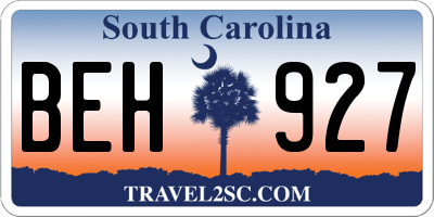 SC license plate BEH927
