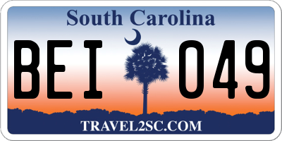 SC license plate BEI049