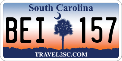 SC license plate BEI157