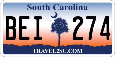 SC license plate BEI274