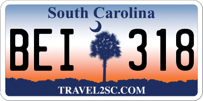 SC license plate BEI318