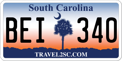 SC license plate BEI340