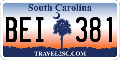 SC license plate BEI381