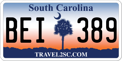 SC license plate BEI389