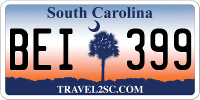 SC license plate BEI399