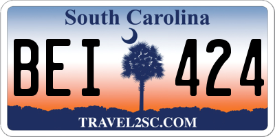 SC license plate BEI424