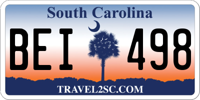 SC license plate BEI498