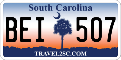 SC license plate BEI507
