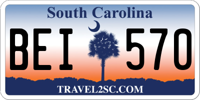 SC license plate BEI570