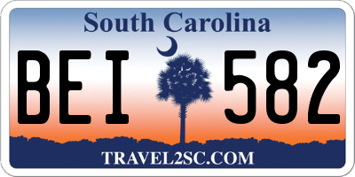SC license plate BEI582
