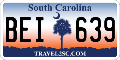 SC license plate BEI639