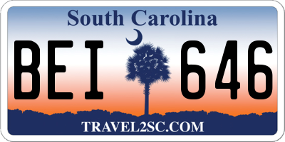 SC license plate BEI646