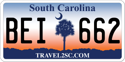 SC license plate BEI662