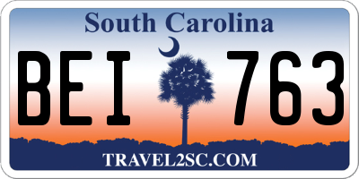 SC license plate BEI763