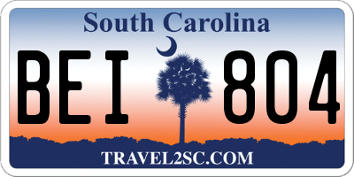 SC license plate BEI804