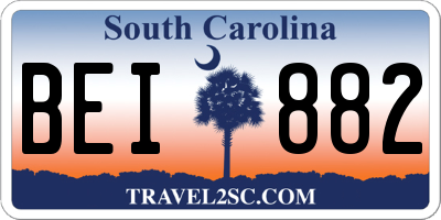 SC license plate BEI882