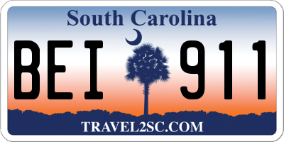 SC license plate BEI911