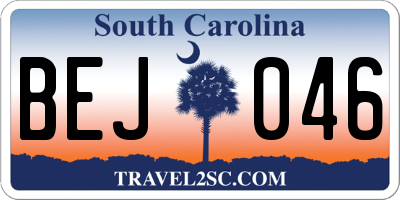 SC license plate BEJ046