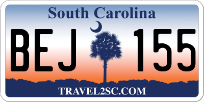 SC license plate BEJ155