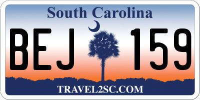 SC license plate BEJ159