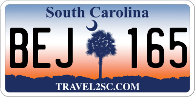 SC license plate BEJ165