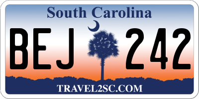 SC license plate BEJ242
