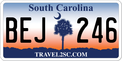 SC license plate BEJ246