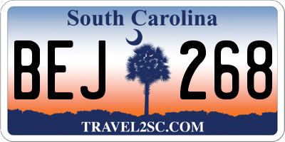 SC license plate BEJ268