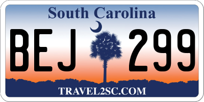 SC license plate BEJ299